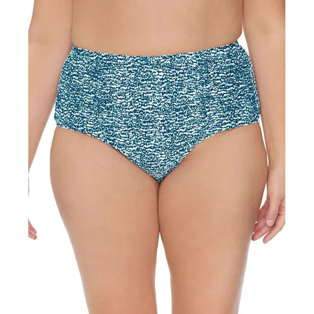 Raisins Curve Plus Size Costa High-Rise Bikini Blue Bottoms Swimsuit 14W 14 W